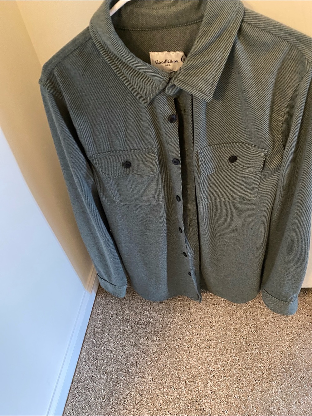 Goodfellow & Co Men's Olive Button-Down Workshirt